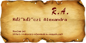 Rákóczi Alexandra névjegykártya