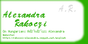 alexandra rakoczi business card